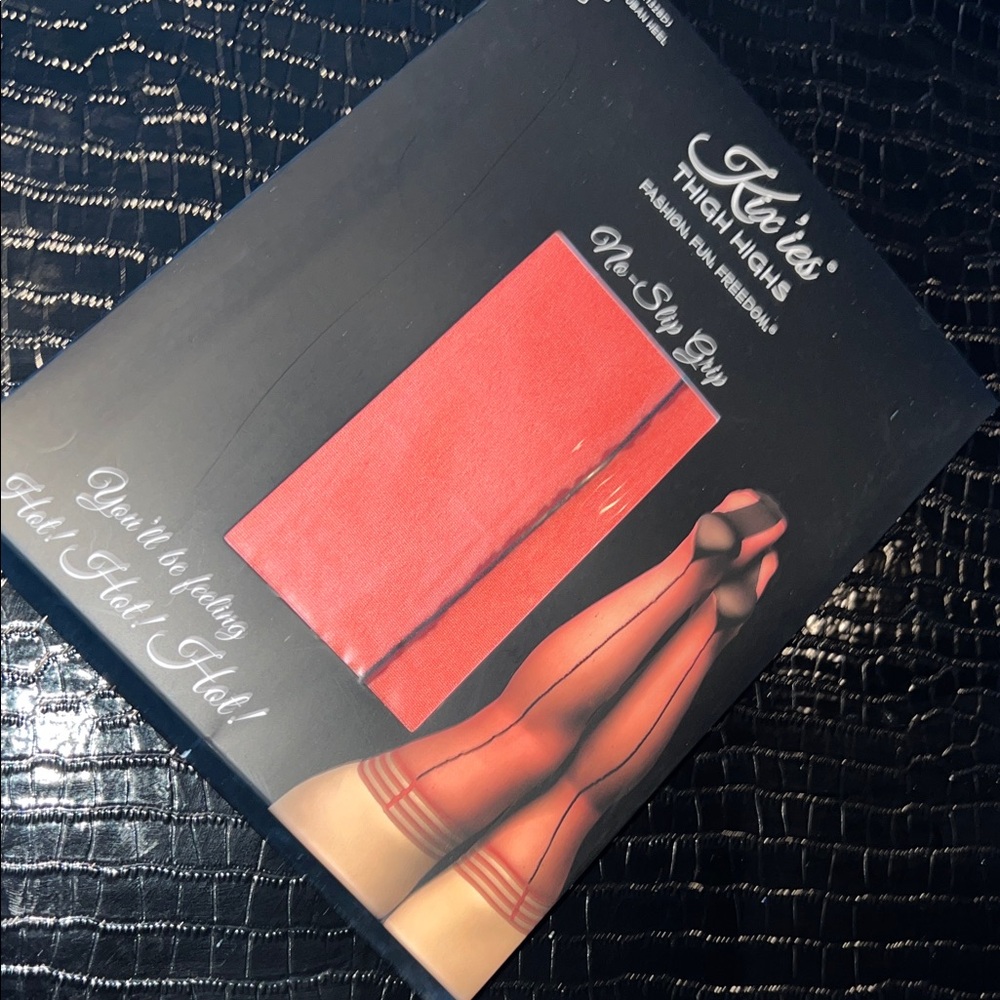 Tights Thigh Highs No-Show Red Back Seam Stockings